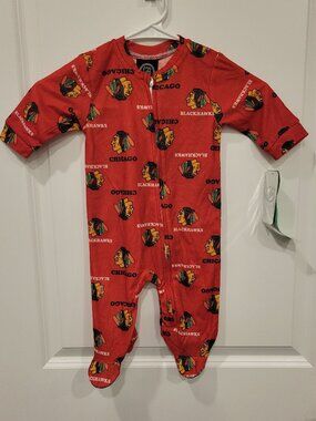 NHL Chicago Blackhawks Footie Pajamas Sleeper NWT 3/6 Months